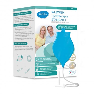Set enteroclisma Sanity Hydroterapia Standard pentru irigare vaginala si intestinala, capacitate 2 l, Bleu
